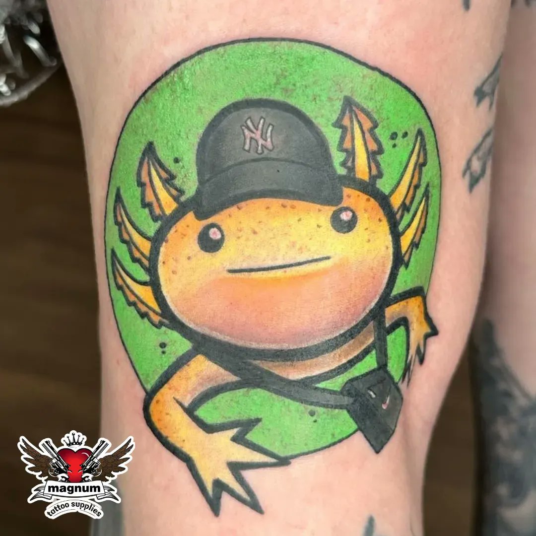 Dandrawsthings  Cute axolotl character on Martha thank you  For  bookings visit our shop skinlabeltattoostudio or send an email to  dandrawsthingsgmailcom tattoo axolotl axolotltattoo dota blackwork  dotwork linework blackworktattoo 