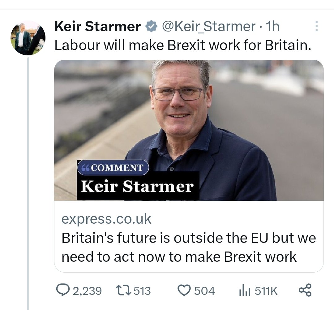 There is so much going on in this article, the Tweet, the ratio, and the comments. What made me laugh the most were the remainer comments by people who understand and support Starmers dog whistle racist approach as he tries to win back thr Red Wall  just be sure we rejoin the EU.