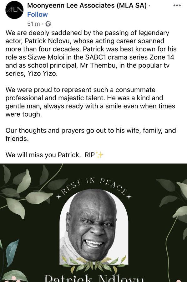 #RIPPatrickNdlovu he gave us Zone 14