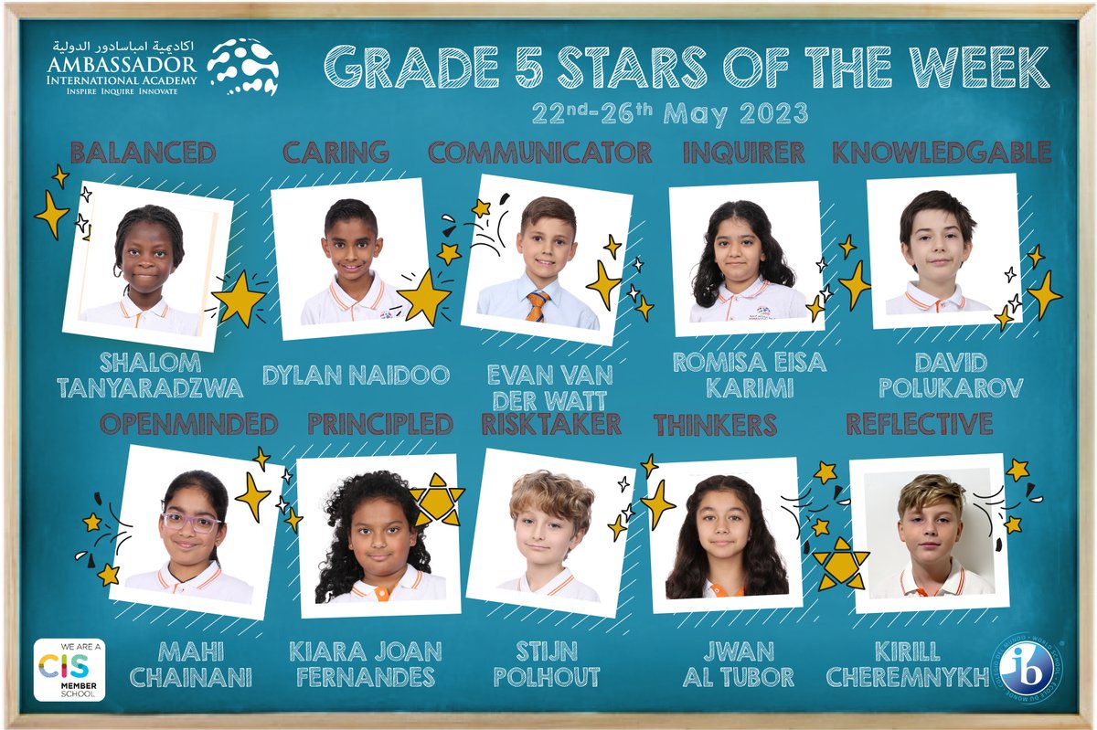 Congratulations to all our ⭐Stars of the Week 📷 in the PYP.

#AIADubai #IBEducation #AIAPYP #starsoftheweek #studentsuccess #dubaischools #ibschool #dubaieducation