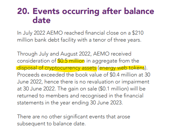 Pretty interesting report if you ask me. Make sure to read up on the latest developments.

Other side of the coin is this (AEMO financials):