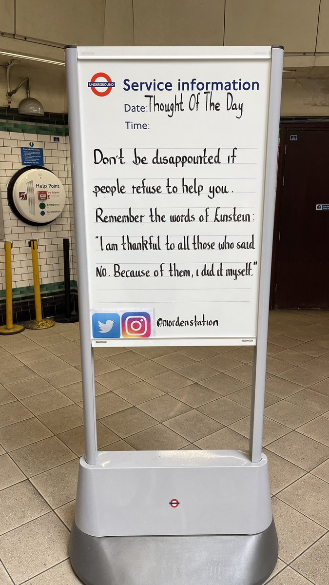 Wednesday 31st May 2023 Thought Of The Day From Morden Underground Station