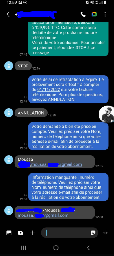 Harzook's tweet photo. #PireArnaqueSMS
Je le remets avec des numéros floutés, au cas ou
Comme je disais, mieux vaut brouter le brouteur, et toutes mes amitiés Moussa https://t.co/lVpVejazii