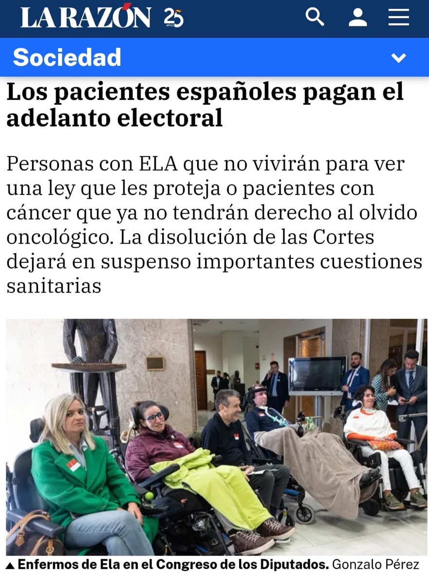 El adelanto electoral se ha llevado por delante, entre otras, la #LeyELA. Y con ella el esfuerzo y las esperanzas de sus pacientes y familias.

Quiero deciros que no voy a rendirme. Lucharé allá donde lleguen mis fuerzas para que se haga justicia al fin con todas estas personas.