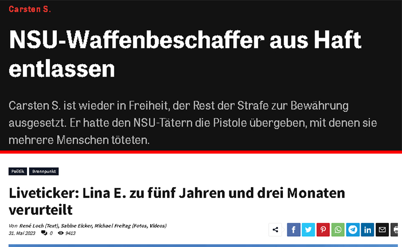 neck_uncle's tweet photo. Während Lina E. zu fünf Jahren und drei Monaten verurteilt wurde, ist der Waffenbeschaffer der NSU wieder (2018-2020) auf freien Fuß, und das nach knapp zwei Jahren. #linaE #FreeLina #AntifaOst #dd3105 https://t.co/EbVT7EgmeU