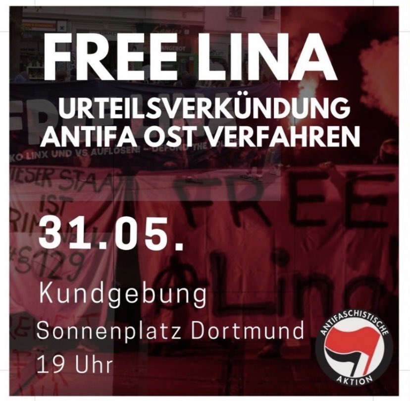 5 Jahre und 3 Monate Haft stehen in diesem Land auf konsequenten und militanten Antifaschismus. Wir stellen uns an die Seite aller, die sich gegen Nazis organisieren. Kommt heute in #Dortmund zur Kundgebung, 19:00 Uhr am Sonnenplatz. #NoNazisDO