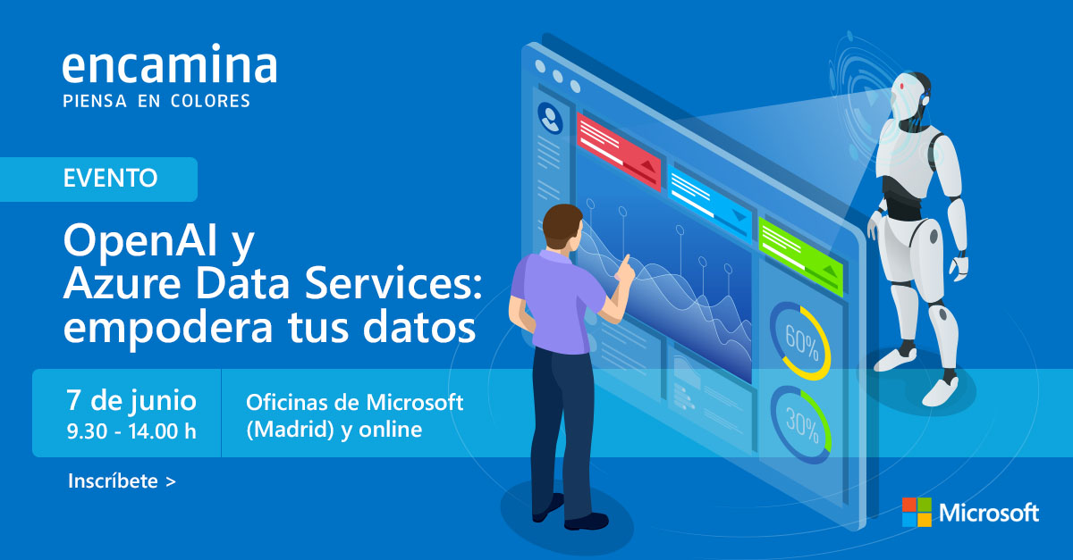 ENCAMINA's tweet image. ¡Quedan plazas para nuestra sesión de #OpenAI y #DataServices en las oficinas de @MicrosoftES! El próximo 7/06 @adiazcan y David Hurtado  te esperan para analizar todas las ventajas de la plataforma de datos de Azure y los nuevos servicios de OpenAI👉lp.indimarketers.com/37917/encamina…