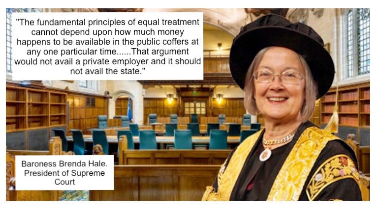 2. Surely reforms focussing on 'maintaining the right balance between the affordability & sustainability' of the #StatePension should  take account of the principles of equal treatment referred to by Lady Hale below?