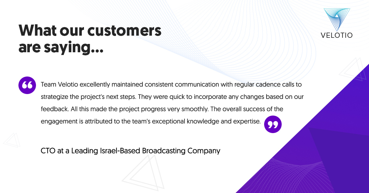 velotiotech's tweet image. (2/2) Together, we built an innovative solution with a custom protocol capable of recovering packet loss during #broadcasting.
Hear their thoughts on this successful collaboration!
#customertestimonial #videoengineering #digitalinnovation