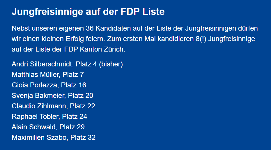 Die FDP Kanton Zürich wird Jungfreisinnig! #NRWahlen2023