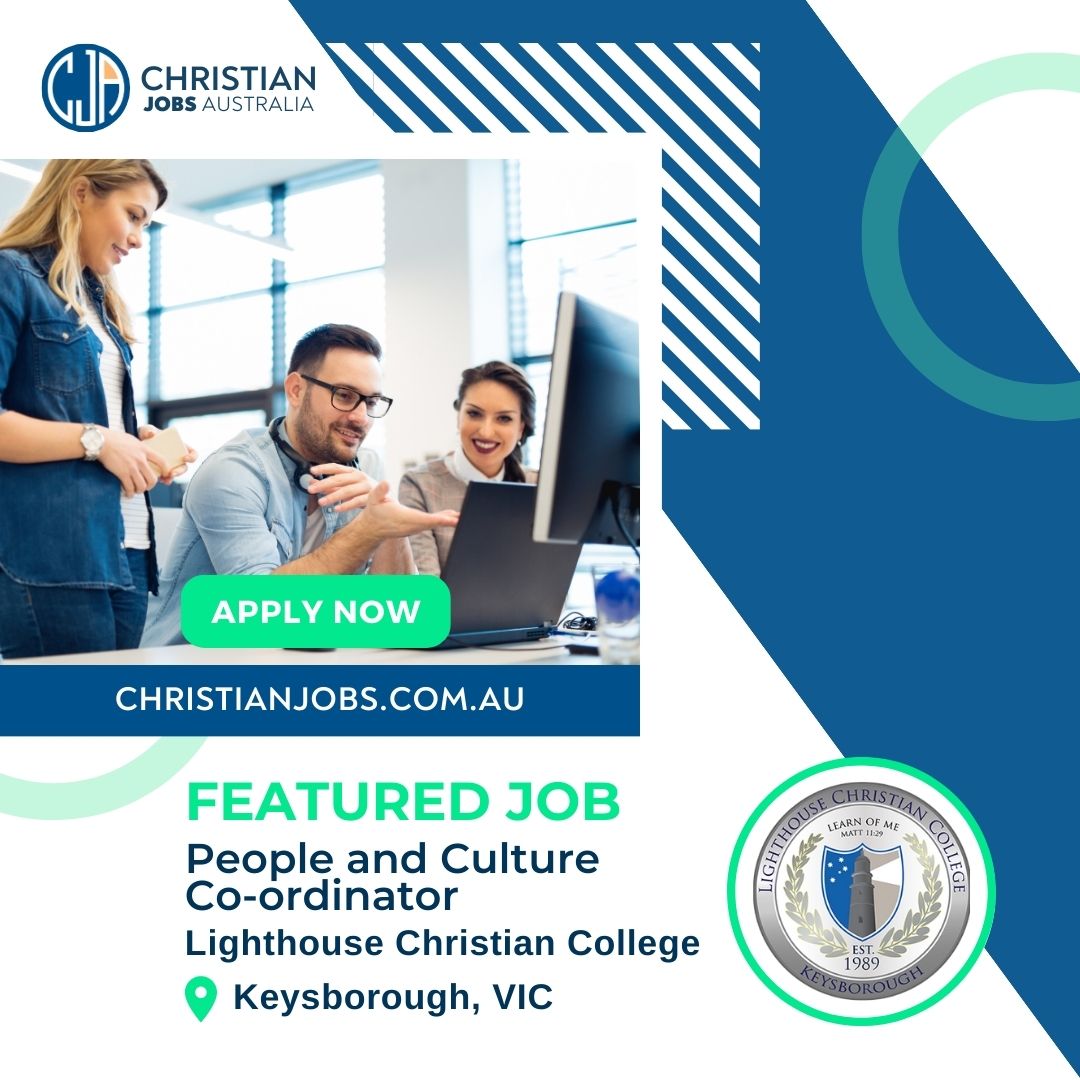 [VIC] NOW HIRING - People and Culture Co-ordinator at Lighthouse Christian College. Apply via the link ow.ly/BBSz50OAt8J

#ChristianjobsAU #Christianjobsaustralia #ChristianJobs #christiancareers #ethicaljobsaustralia #schooljobs #aussiechristians #peopleandculturejobs