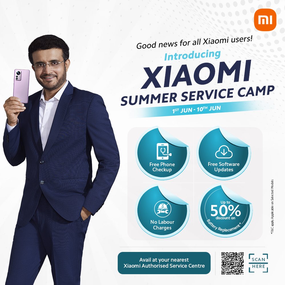 Xiaomi India on Twitter: "Xiaomi Fans, it's time to show some TLC for your smartphone! 🫶 We're excited to announce #Xiaomi's Summer Service Camp starting from 1st June to 10th June, across