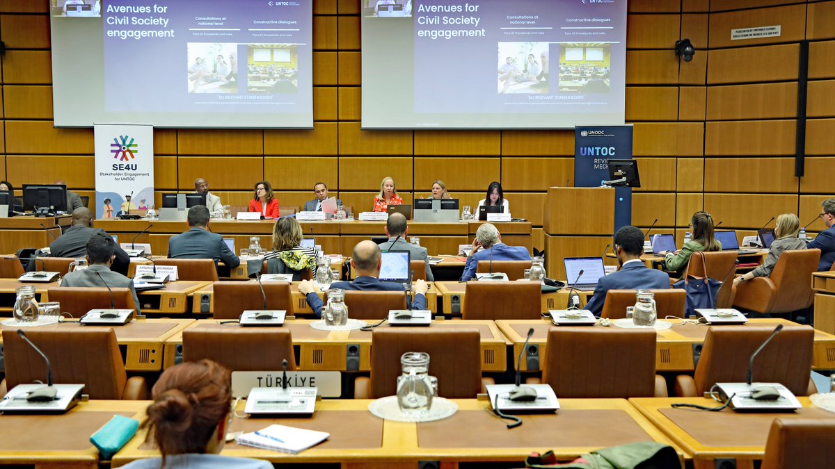 UNODC_UNTOC's tweet image. The #ConstructiveDialogue on #TechnicalAssistance has started! 

Topics for discussion:
🔸#UNTOC_ReviewMechanism&apos;s status
🔸Technical assistance needs in the prevention of OC integrating #Gender &amp;amp; #HumanRights
🔸Inputs for stronger #UNTOC implementation

👉bit.ly/3VV5P3s