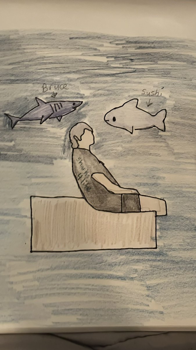 The sharks finally have a name the smaller one is sushi and the bigger one is Bruce and @usnttr is chilling in the water with his two sharks🦈🦈🩵🩵 #RYM_Us #OurUs #Usnttr #RYM_FA