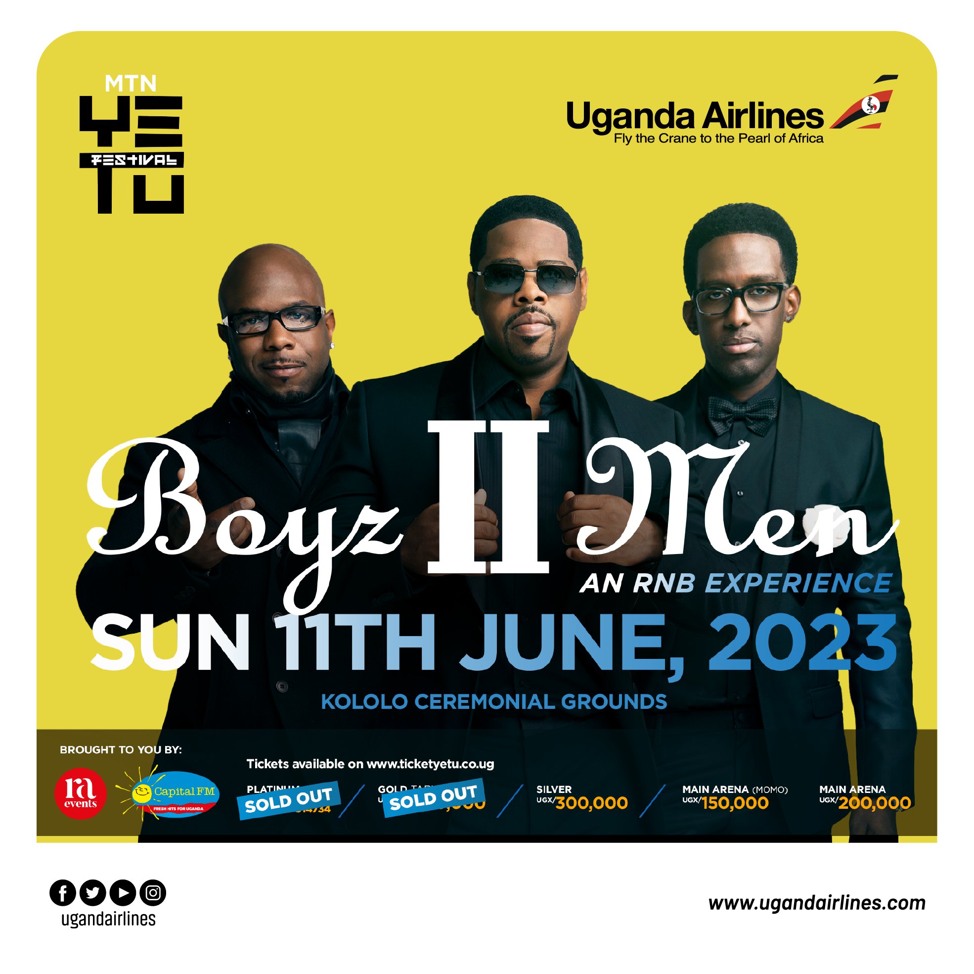 Uganda Airlines on Twitter "The Boyz II Men live in Kampala! Get ready