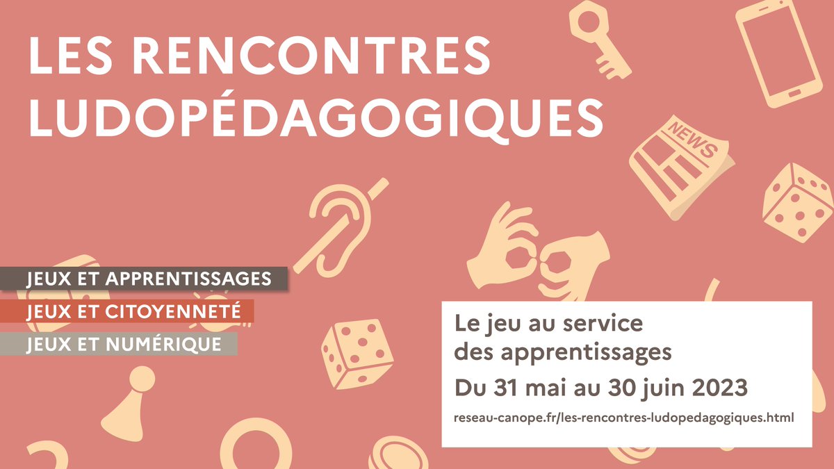 🎲La 2e édition des Rencontres ludopédagogiques commence aujourd'hui ! Conférences d’experts, webinaires, formations et journées ludiques : ➕de 50 rendez-vous gratuits vous attendent en ligne ou dans les Ateliers Canopé jusqu'au 30 juin #ludopédagogie
👉reseau-canope.fr/les-rencontres…