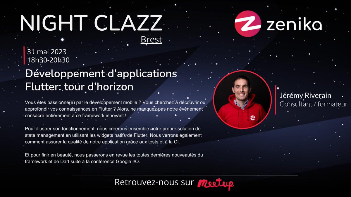 Notre meetup #flutter c'est ce soir à l'agence sur le port de commerce !

Pour participer inscrivez vous sur Meetup:
meetup.com/fr-FR/nightcla…
