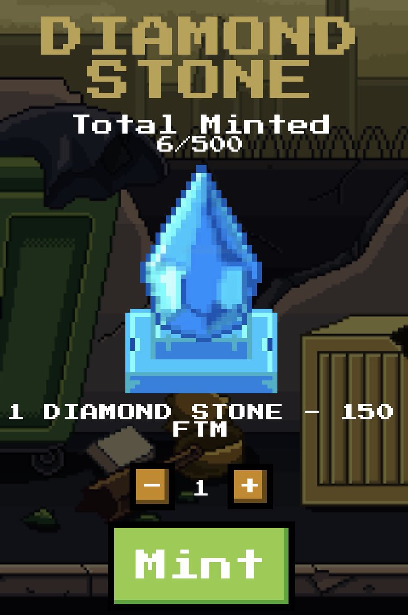 🎉MINT AND WIN $1750🎉

WINNER FOUND AT MINT 100

3 WINNERS 
🏆1: 2000 $FTM ($1000)
🏆2: 1000 $FTM ($500)
🏆3: 500 $FTM ($250)

6/500 minted, ONLY 150 FTM👇
8bitcats.com/diamondstone

#NFTCommunity #NFTGiveaway #NFTs #Fantom #Conk #ConkPunk <a href="/AndreCronjeTech/">Andre Cronje</a>