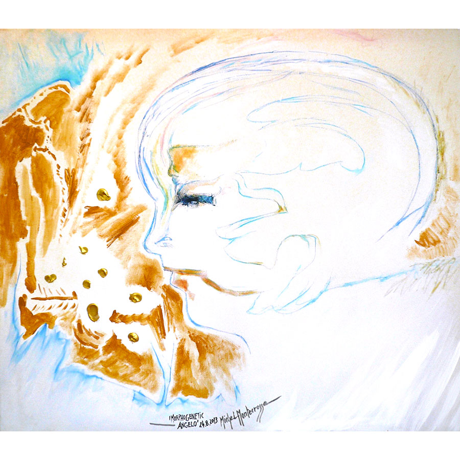 It's all about the Spirit of #Woodstock feeling - #art #paintings by Michel #Montecrossa 'Angelo' & 'Morphogenetic Angelo' #moon #face #Angelo #morphogenetic #portrait #inspiration #Kunst #contemporaryart #shareart #SpiritofWoodstock #rtItBot #MuseBoost