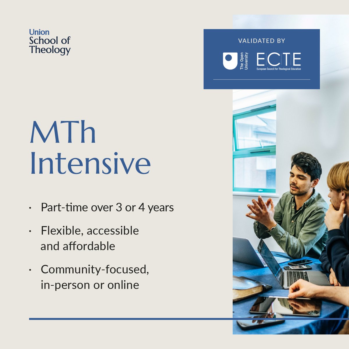 🎓Study for a Master of Theology in Belfast without leaving your ministry context

🚀Launching this September - MTh Learning Community from <a href="/UnionTheology/">Union</a>

👉For more info ust.ac.uk/learning/cours…