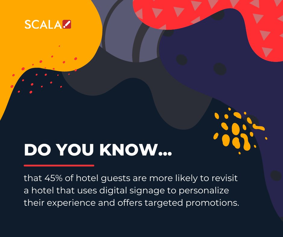 HOTEL CALIFORNIA🏨
It's a brand new week, which means we have a new fact to share with you. This week we give you a fact about digital signage in hotels. What subject do you want to know more about? 

#digitalsignage #hospitality #MarTech