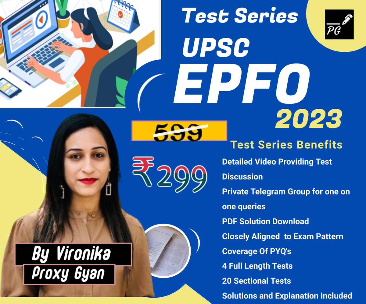 I have launched #EPFO test series where u can get one on one mentorship.
DM for the link to purchase