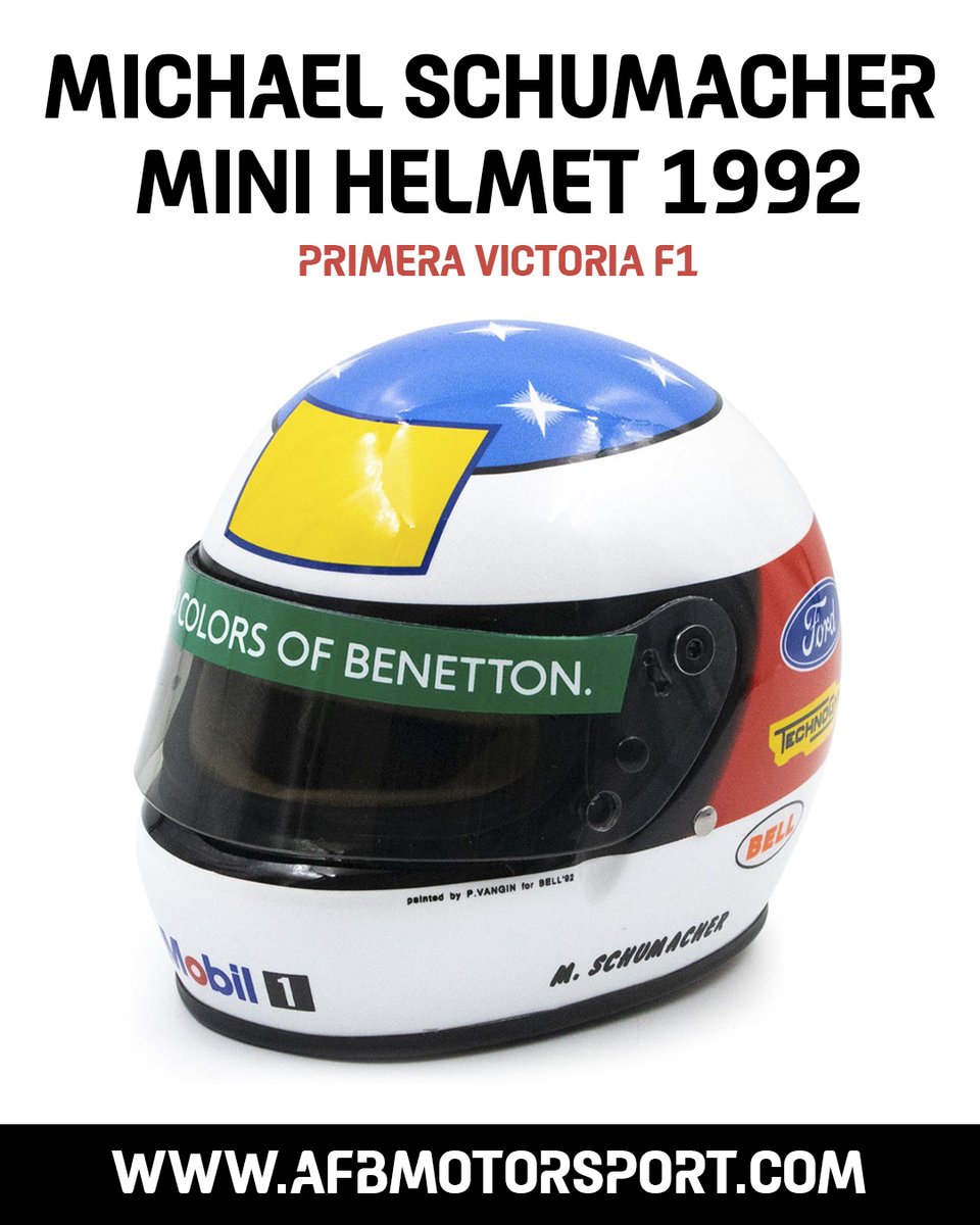 AfbMotorsport's tweet photo. Michael Schumacher Mini Helmet 1992▶️Primera victoria en la F1 en el circuito de SPA🔥

#afbmotorsport #afb #auto #motor #sport #motorsport #shop #alpinestars #minihelmet #minihelmetf1 #helmetf1 #f1 #f1replica #f1helmet #helmetreplica #replica #collection #f1collection https://t.co/FuCvWaj2fR