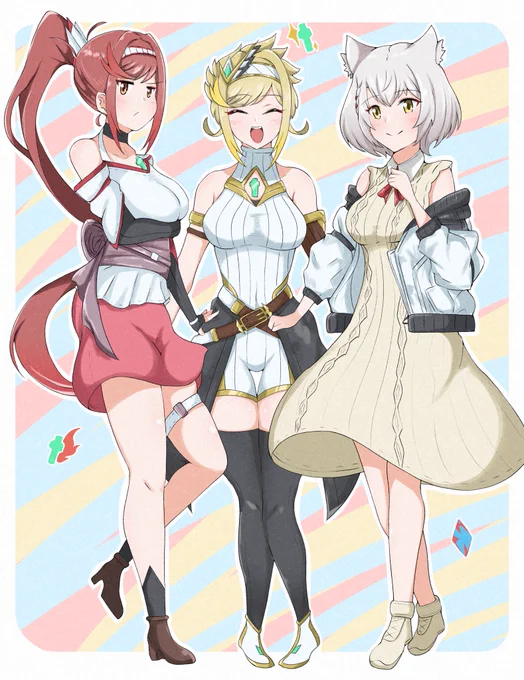 #今月描いた絵を晒そう #ゼノブレイド3 #XenobladeChronicles3  今月も英傑一家にはお世話になりましたも