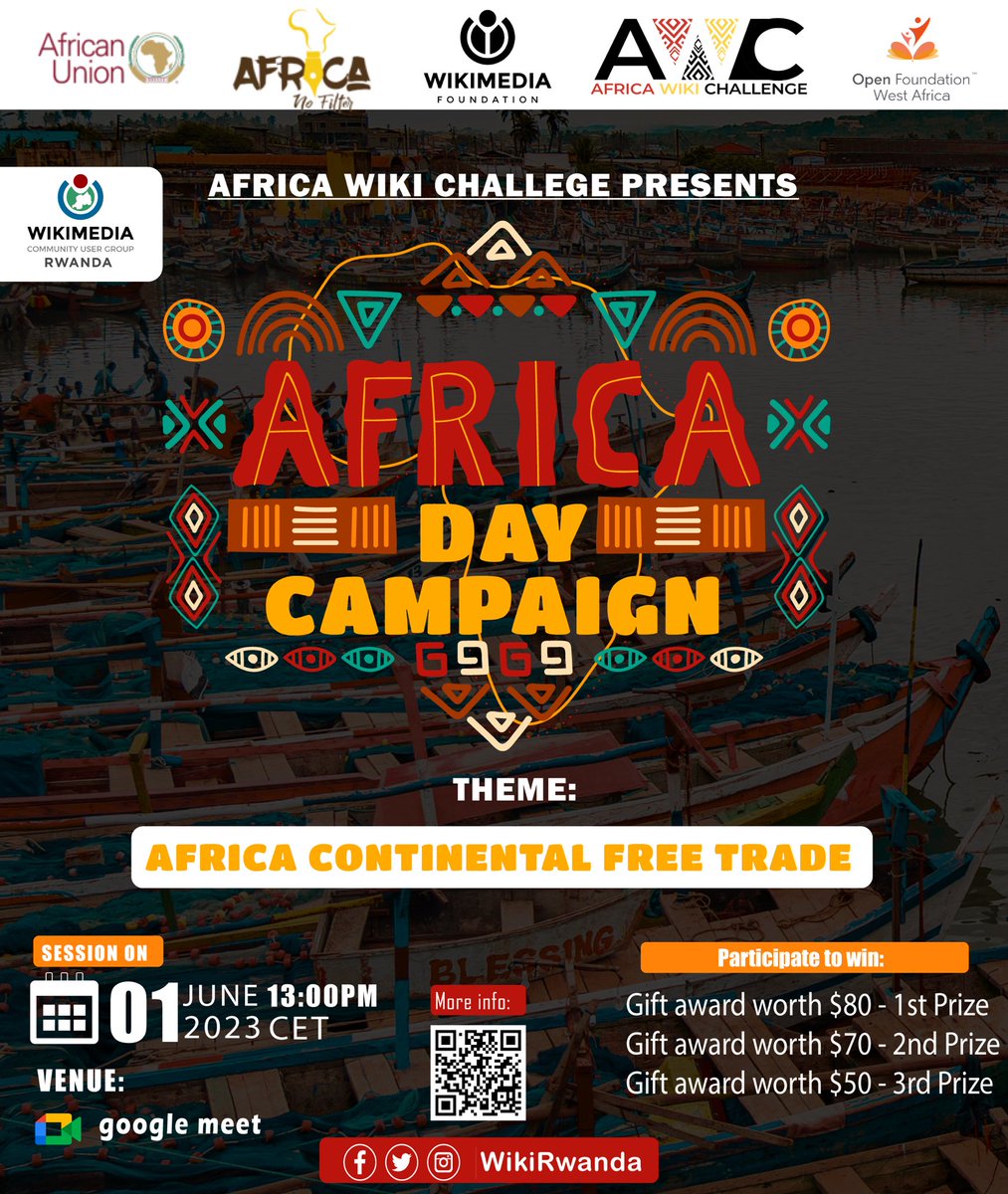 Join us in the Africa Wiki Challenge, a campaign dedicated to curating and improving the online representation of Africa.    

The main goal of this campaign is to bridge the information gap about the #africa continent. 

<a href="/FreeKnowAfrica/">Free Knowledge Africa</a>  <a href="/wikiafrica/">Wiki In Africa</a>  <a href="/WikiAfrique/">Wiki Wake Up Afrique</a>