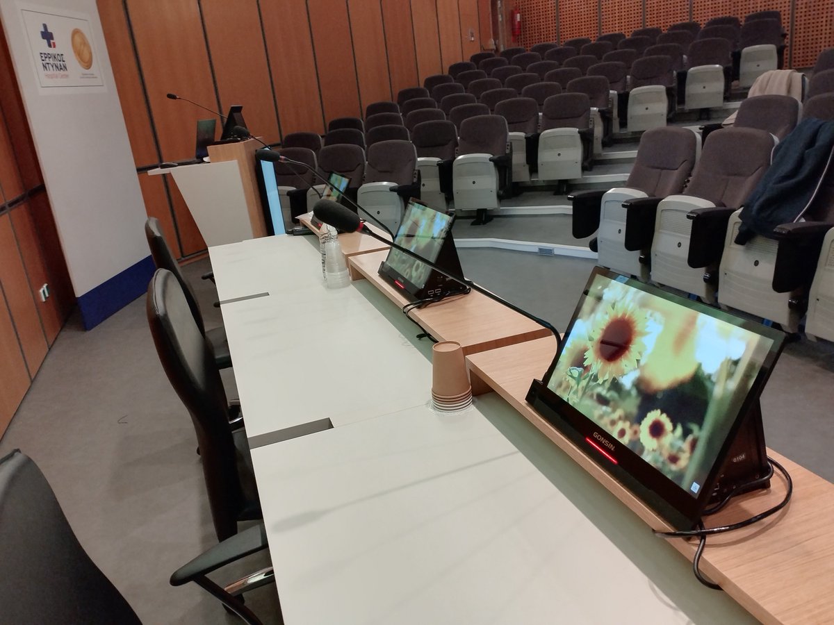 GONSIN2003's tweet image. 【NEW Project】GONSIN Desktop Paperless System was installed in Henry Dunant Hospital Center in Greece

#paperlessconferencesystem #paperlessoffice #paperlessworking #conferencingsystem #conferencesystem #AudioVisual #ProAV #IntegratedSystems #AVIntegration