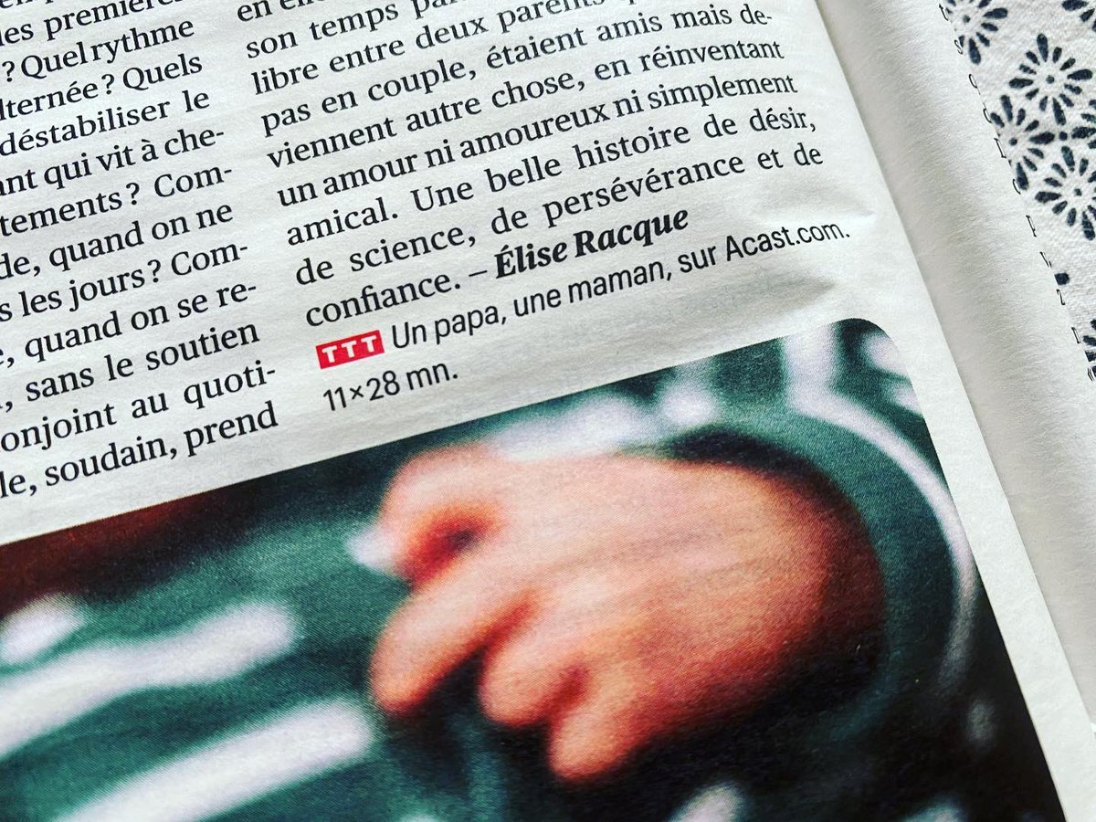 SixtineLys's tweet photo. Trois « T » dans @Telerama pour Un papa, une maman 🥲

➡️ https://t.co/nbpR2WPcvZ https://t.co/hQB2MJ3q1q