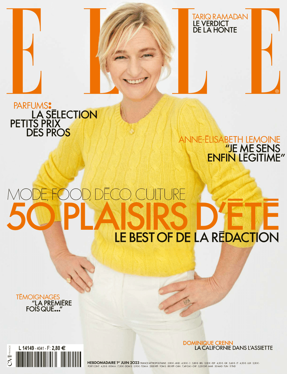 ELLEfrance's tweet photo. Votre magazine ELLE avec Anne-Élisabeth Lemoine.
50 plaisirs d’été, le best of de la rédaction
Tariq Ramadan, le verdict de la honte
Témoignages, la première fois que..
#elleenkiosque #elle #ellemagazine #covergirl #anneelisabethlemoine https://t.co/0lAytyo0sS