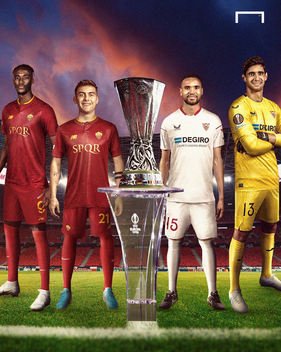 GoalFrance's tweet photo. 𝘼𝙎 𝙍𝙊𝙈𝘼 🆚 𝙁𝘾 𝙎𝙀́𝙑𝙄𝙇𝙇𝙀
⏰ 2⃣1⃣𝗛0⃣0⃣
🏟 𝑷𝒖𝒔𝒌𝒂́𝒔 𝑨𝒓𝒆́𝒏𝒂
Qui va remporter la finale de la Ligue Europa entre l'AS Roma et le FC Séville ❓🤔
A vos pronostics ⬇⬇
#LigueEuropa | #UEL | #UELfinal | #ASRoma | #SevillaFC | #ROMSEV https://t.co/EkvYClWZki