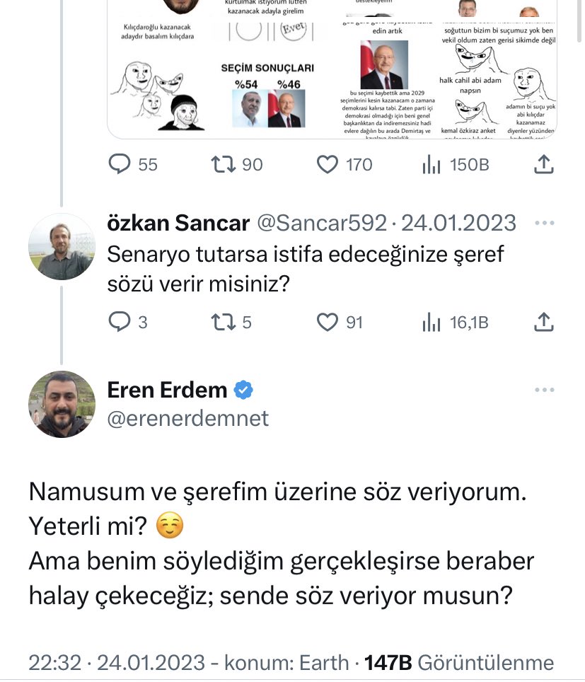 Oradan bir istifa rica edeyim... @erenerdemnet