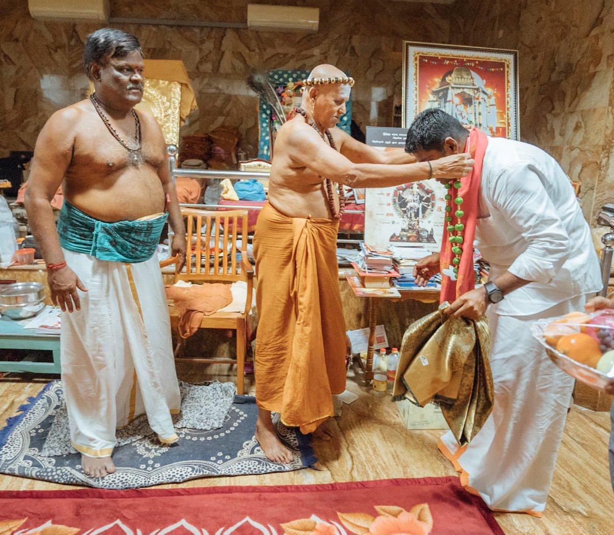 annamalai_k's tweet photo. Saiva Adheenams have played a crucial role in preserving Tamil literature & spirituality in TN. The Madurai Adheenam has undertaken this monumental work for the last 1500 years. 

Today, we had the divine opportunity to receive the blessings of Madurai Adheenam SrilaSri Harihara Gnanasamandha Desiga Paramacharia Swamigal. 

Thanked his Holiness the Madurai Adheenam for his divine blessings of the Sengol handed over to our Hon PM Thiru @narendramodi avl and for gracing the inauguration of the New Parliament.