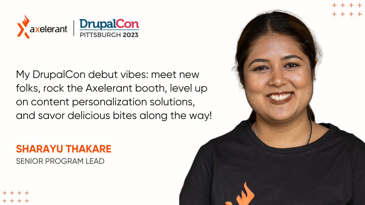 axelerant's tweet image. #DrupalConPittsburgh, here we come. 🛫

Can’t wait for our team members—@piyushpoddar, @sachinks1001, and @sharayu_t—to connect, learn, and exchange ideas with the #DrupalCommunity from around the globe. 

Spot us at Booth 426. Don’t be a stranger. 👋

@drupalcon