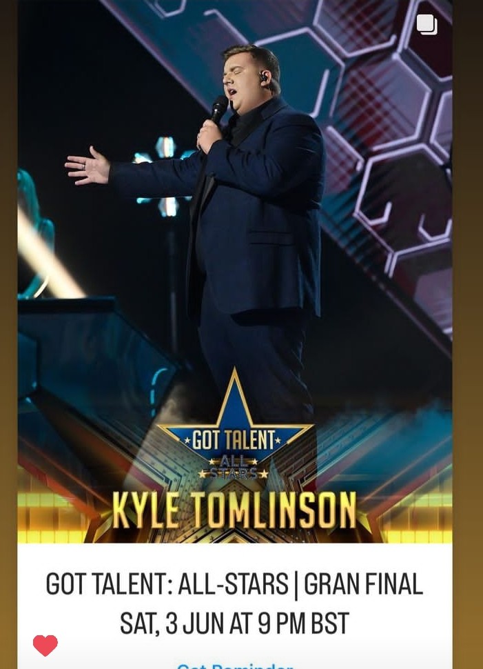 I am so proud to have reached the all stars got talent final this Saturday 
<a href="/BGT/">BGT</a> <a href="/GJAston999/">Gareth Aston</a> <a href="/davidwalliams/">David Walliams HQ</a> <a href="/SHCFundraising/">Sheffield Hospitals Charity</a> <a href="/ChampsMusicEnt/">Champions Music & Entertainment</a> <a href="/richjonesmagic/">Richard Jones Magic</a> <a href="/SimonCowell/">Simon Cowell</a> <a href="/BBCSheffield/">BBC Sheffield</a> <a href="/SheffieldStar/">The Star, Sheffield</a> <a href="/itvcalendar/">ITV News Calendar</a> @BigJohnHallamFM <a href="/becmeas/">Becky Measures</a> <a href="/HeartYorkshire/">Heart Yorkshire</a>