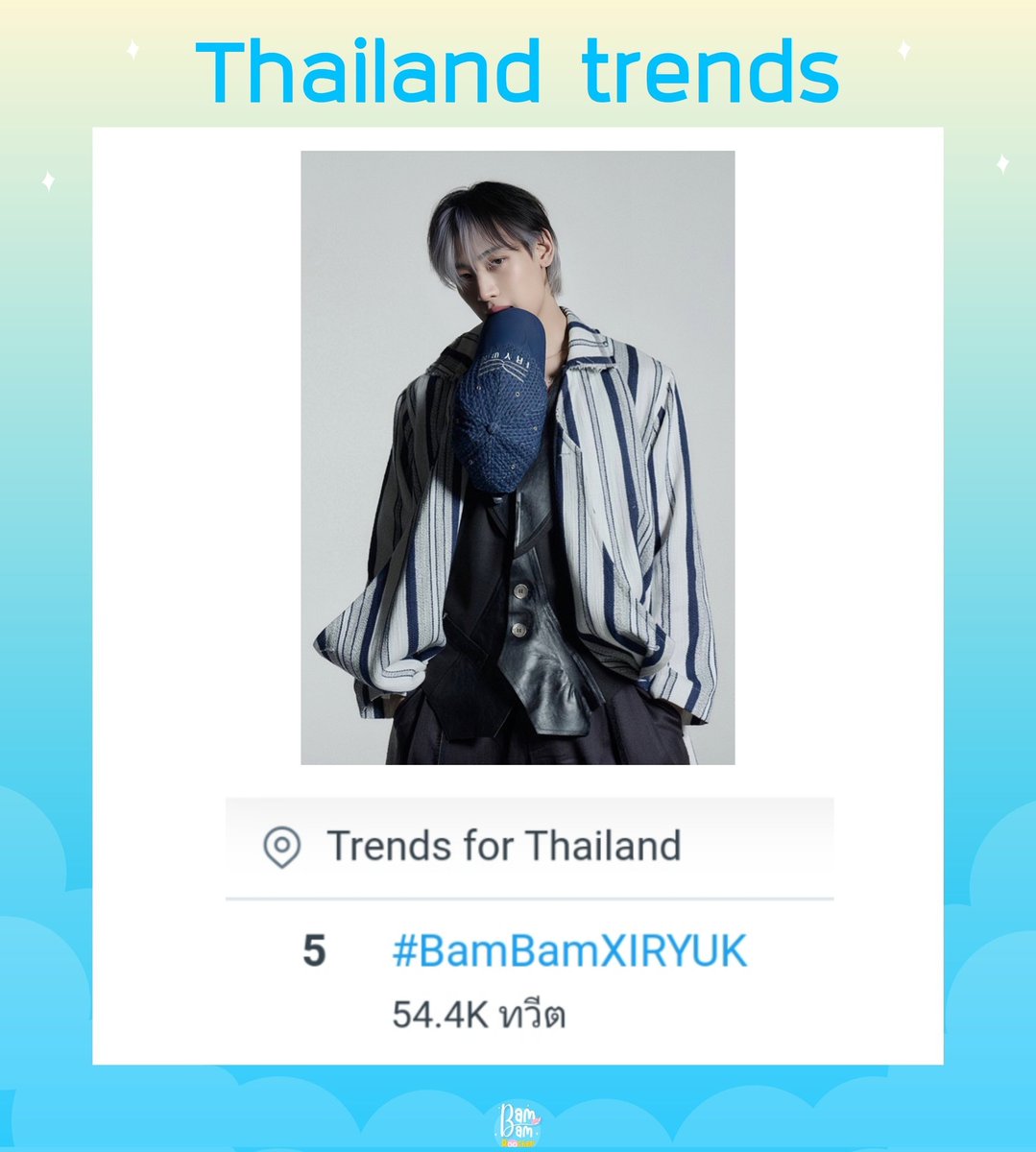 230531 | 04:37​ PM​ ICT​

Thailand trends (TweetDeck)

5 • #BamBamXIRYUK
      54.4K Tweets

PRE-ORDER BAMBAM X IRYUK
#이륙 #IRYUK
#BamBam @BamBam1A 
@BAMBAMxABYSS