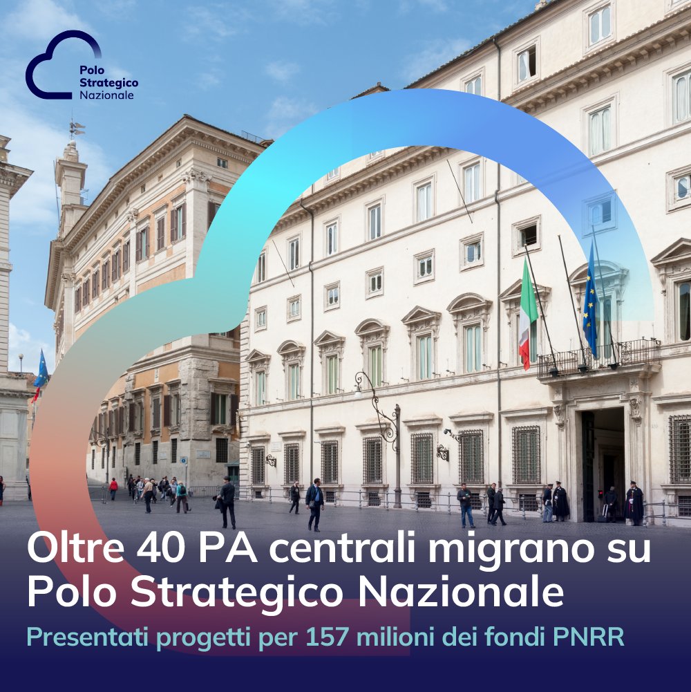 ➡️Oltre 40 Pubbliche Amministrazioni Centrali (PAC) hanno scelto di migrare su Polo Strategico Nazionale. Grazie ai 157 milioni di euro del #PNRR viene raggiunta una nuova tappa fondamentale del percorso di transizione digitale del Paese.

🗣<a href="/AlessioButti_/">Alessio Butti</a>, Sottosegretario