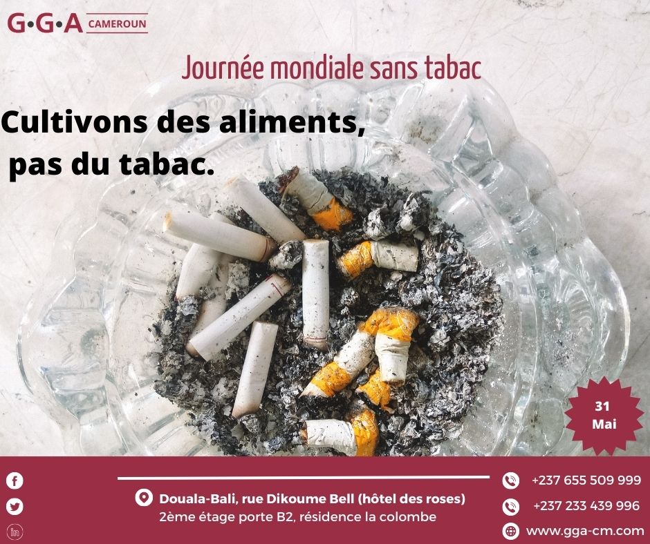 [ 31 Mai :Journée Mondiale sans Tabac  ]
𝗖𝘂𝗹𝘁𝗶𝘃𝗼𝗻𝘀 𝗱𝗲𝘀 𝗮𝗹𝗶𝗺𝗲𝗻𝘁𝘀, 𝗽𝗮𝘀 𝗱𝘂 𝘁𝗮𝗯𝗮𝗰.

𝗖𝗢𝗡𝗦𝗘𝗜𝗟 𝗲𝘁 𝗚𝗘𝗦𝗧𝗜𝗢𝗡 𝗲𝗻 𝗔𝗦𝗦𝗨𝗥𝗔𝗡𝗖𝗘 𝗖𝗼𝗻𝘁𝗮𝗰𝘁𝗲𝘇 𝗻𝗼𝘂𝘀 𝗮𝘂: 𝟲𝟱𝟱 𝟱𝟬 𝟵𝟵 𝟵𝟵 /𝟮𝟯𝟯 𝟰𝟯𝟵
#oms #ops #journéemondialesanstabac #GGA