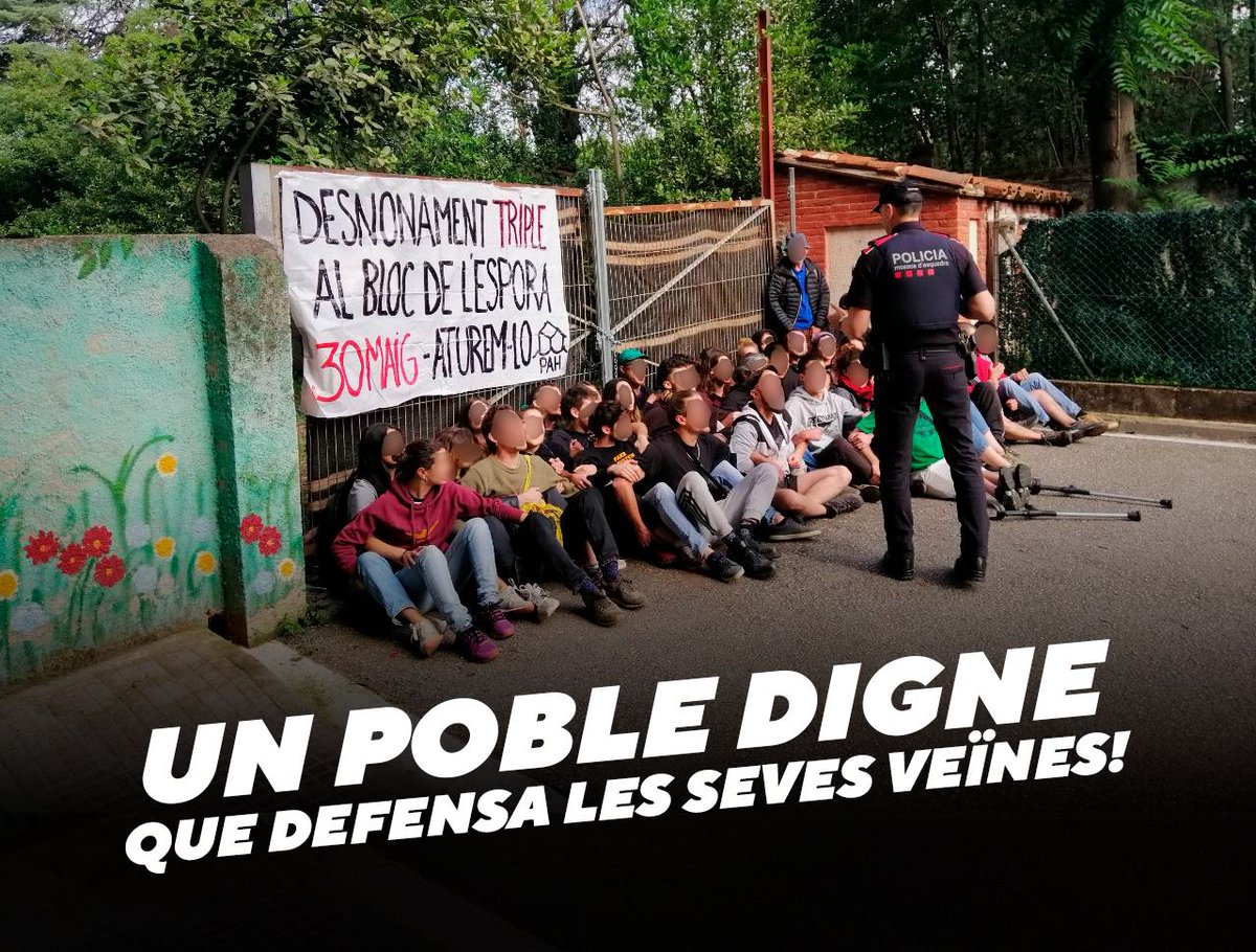 Ahir els Mossos es van trobar amb la classe treballadora organitzada, per defensar les cases de les veïnes que els fons voltors volen desnonar.

Nosaltres tenim clar quins interessos defensen els propietaris, i són els de la propietat privada i l'especulació amb l'habitatge.