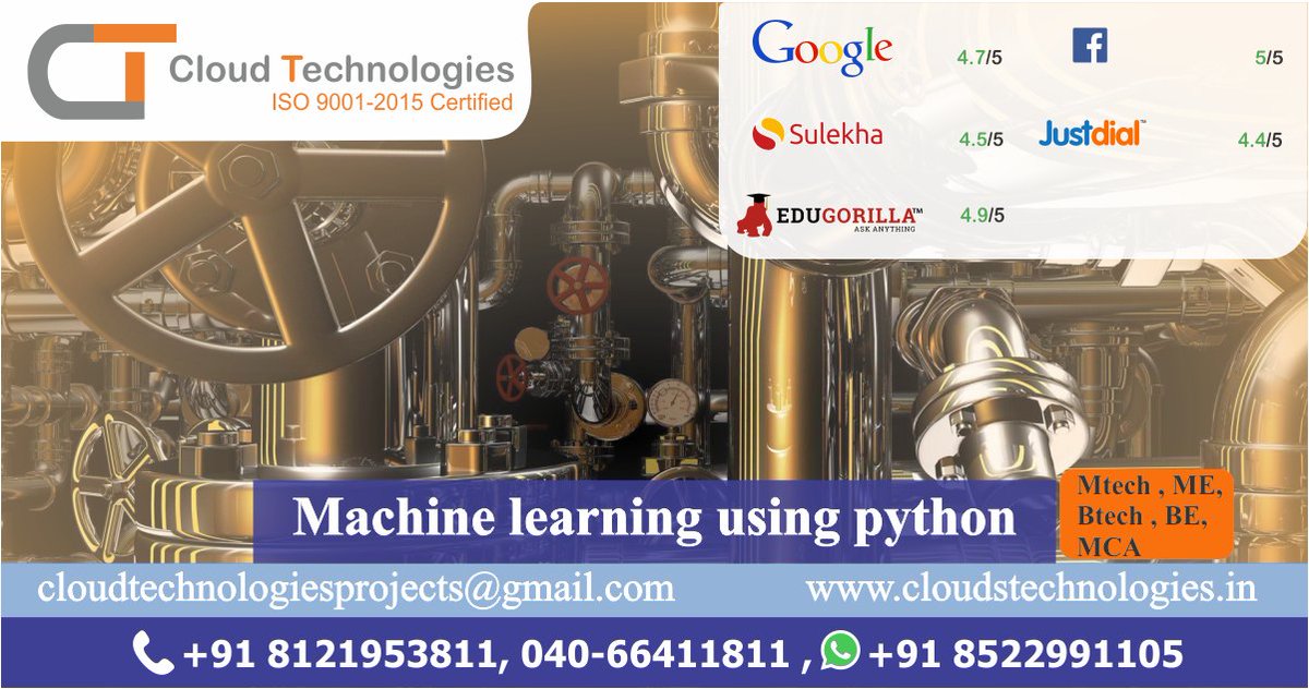 cloudtechpro's tweet image. 👉 &quot;Introducing #MachineLearningUsingPython Projects&quot;
Join our live sessions led by expert instructors to level up your skills.
Mobile: +91 8121953811
Whatsapp: +91 8522991105
Website Link: cloudstechnologies.in
#Machinelearning #Machinelearningminiprojects #python