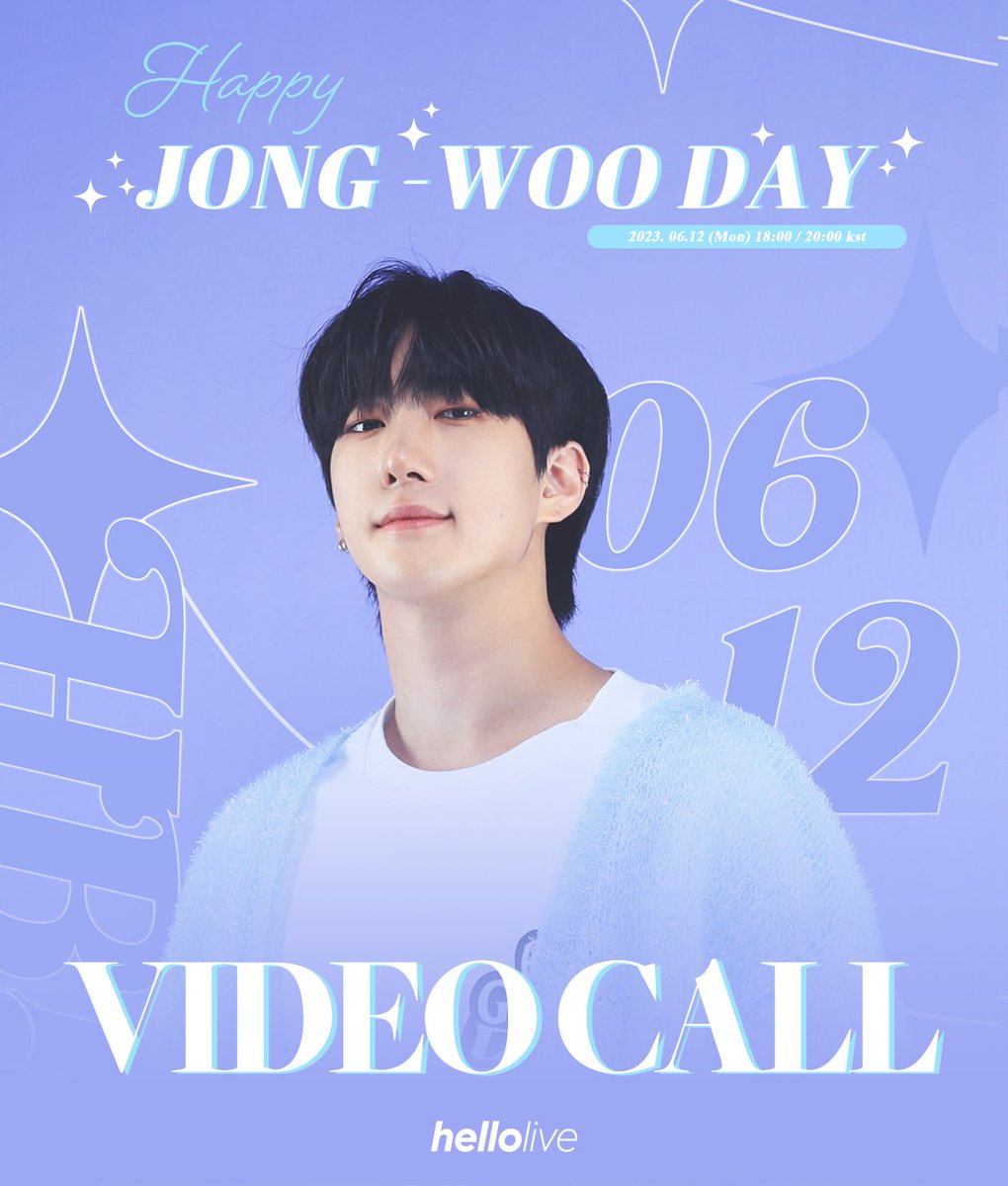 hellolivetv's tweet photo. #hellolive_artist 
🎂Happy Jong-Woo’s Day🎂  
[VIDEO CALL EVENT] 
1년 중 단 하루뿐인 윤종우의 생일파티 비디오콜! 
특별한 하루가 될 수 있게 함께 해주실 거죠?

🎁 링크: 
1부 - https://t.co/S0HxyCTUCr
2부 - https://t.co/ZnwgFuFFuK

🎁 응모권 오픈: 06.05 (월) 18:00 KST (선착순 100명) 
🎁 비디오콜: 06.12 (월)  
1부 -  18:00 KST (50명)  
2부 -  20:00 KST (50명)   
🎁 특전: 무빙네컷(디지털 굿즈) 
1부- A ver. / 2부-B ver. 

 * 회차별 중복 당첨 가능, 한 회차에 중복 당첨 불가능   

#윤종우 #YOONJONGWOO #ユンジョンウ