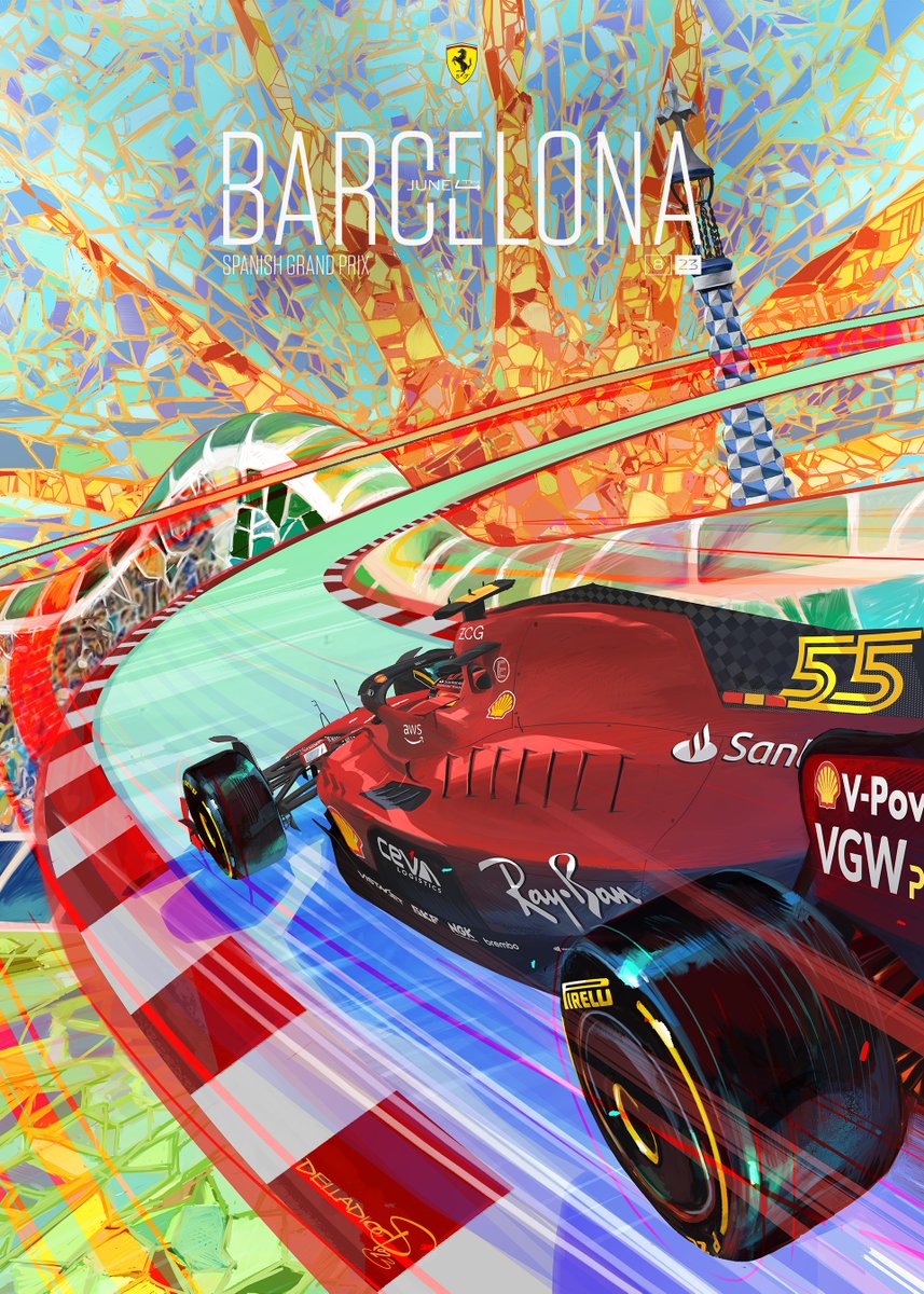 ROUND 8/23 | #SpanishGP 🇪🇸
📍Circuit de Barcelona-Catalunya

A homecoming for @CarlosSainz55!
Want to stay up to date this weekend? Download the #SFApp and follow all our channels 📲
Cover art by Simone Delladio ➡️ bit.ly/SpanishGP2023_…