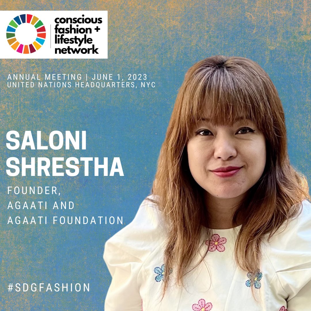 📢Pleased to announce that @SALONIRATHOR will be speaking at the United Nations Conscious Fashion and Lifestyle
Network Annual Meeting on June 1st at the United Nations Headquarters in NYC. Watch the meeting live
on UN Web TV #SDGFashion #CFLNetwork