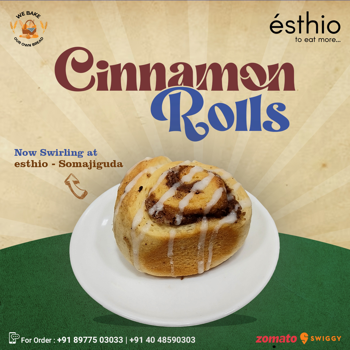 Rollin with the best: cinnamon rolls to satisfy your cravings!🍴😋

For Orders ♥️
📞: +914048590303 | 089775 03033
Visit us: esthiofoods.com

#cinnamonrolls #cinnamonroll #cinnamonbuns #glutenfree #glutenfreebaking #glutenfreerecipes #breakfast #breakfastideas