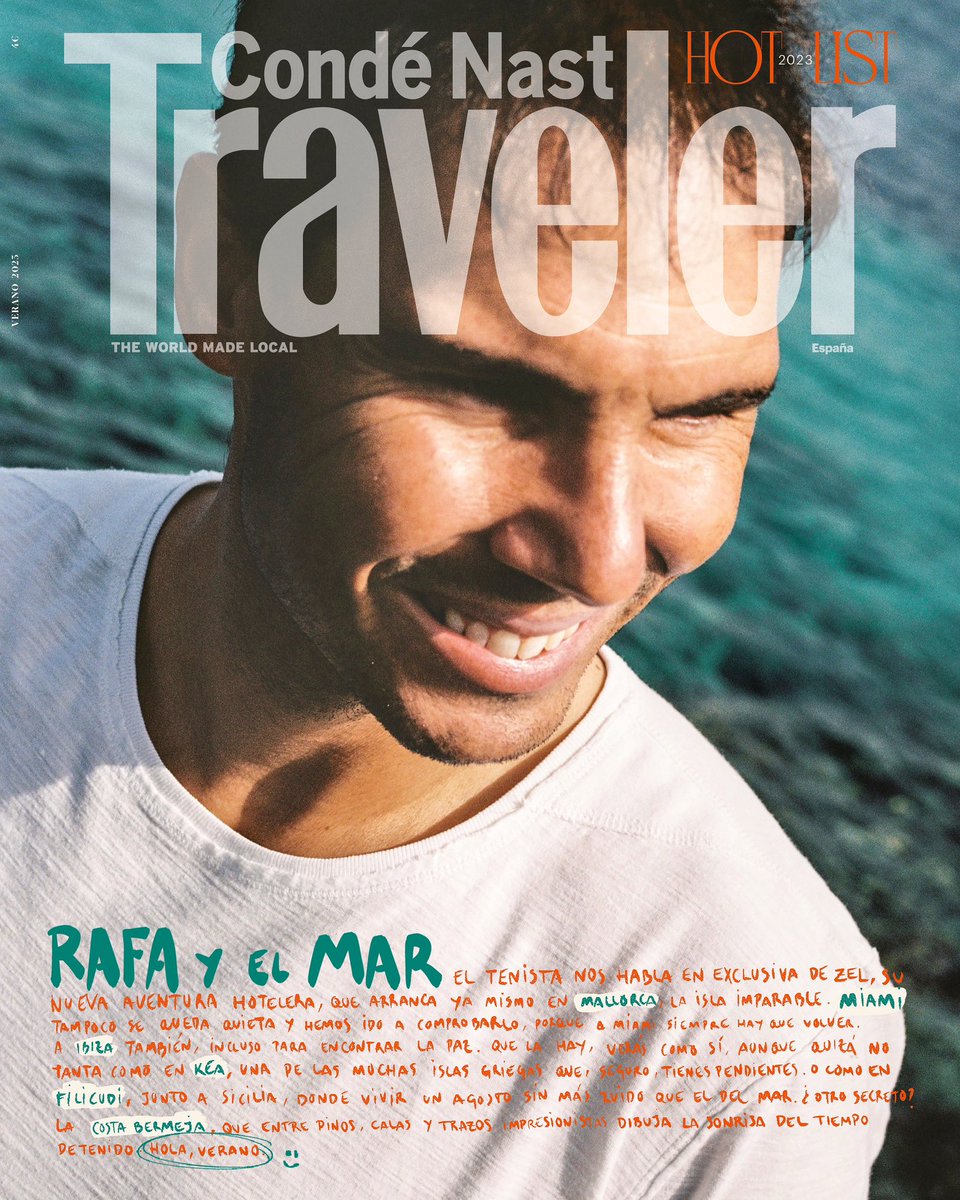 RAFA Y EL MAR 

Rafa Nadal es el protagonista absoluto (y merecido, sobra decirlo) del especial verano de <a href="/CNTravelerSpain/">Condé Nast Traveler</a>. El tenista nos habla de Zel, su nuevo proyecto hotelero junto a <a href="/MeliaHotelsInt/">Meliá Hotels International</a>. Gracias, <a href="/RafaelNadal/">Rafa Nadal</a>, por tu generosidad

1 de junio en kioscos 🩵