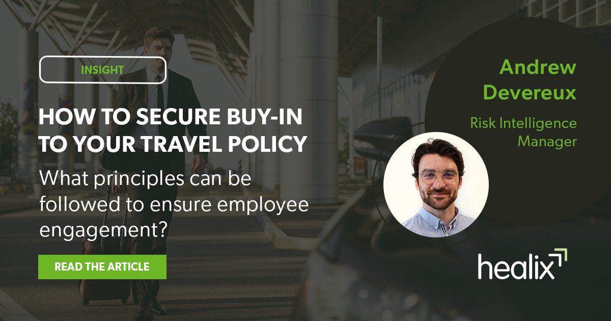 healix_HX's tweet photo. Developing and maintaining a robust strategy to assess the safety of international travel is essential, but how can you ensure employee engagement? 

Find out more in our latest blog: https://t.co/pTbO8MG2f1 https://t.co/Nb0bkbgGjv