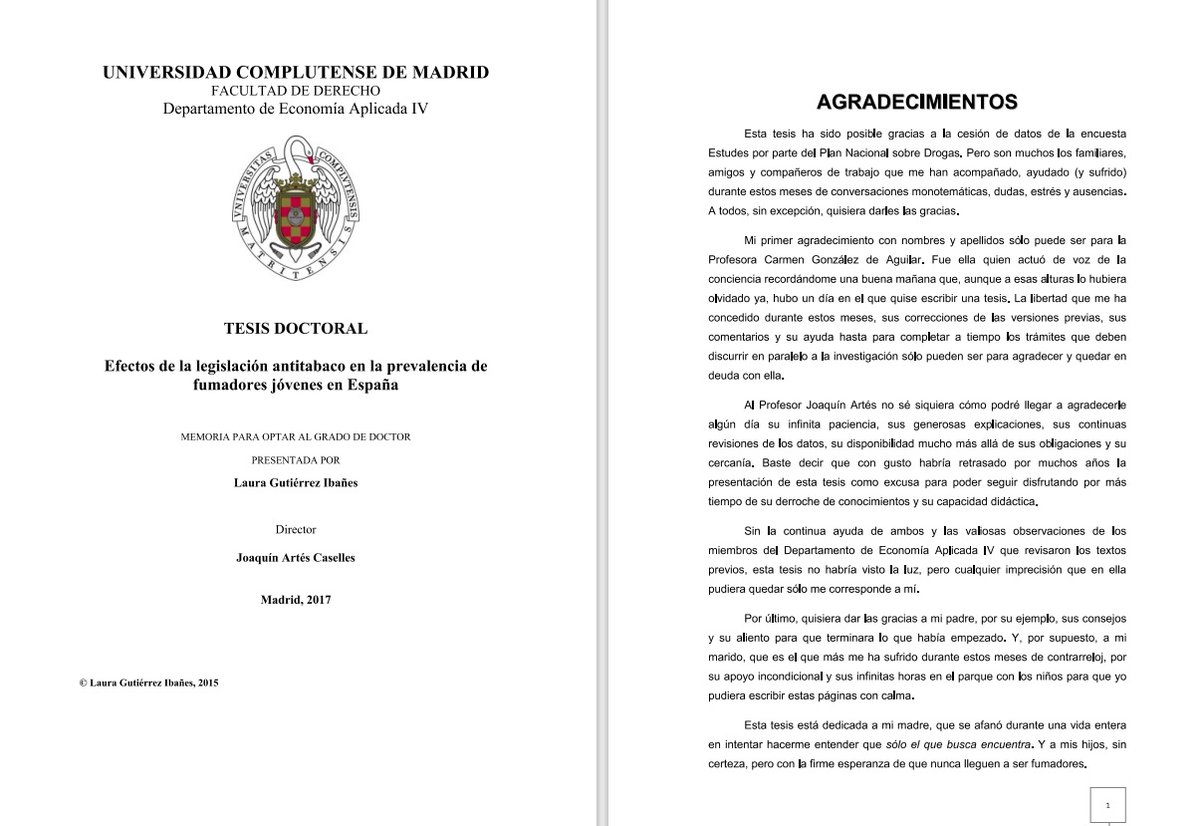 Hoy, #DiaMundialSinTabaco , no puedo evitar acordarme de las alegrías (y de los infinitos quebraderos de cabeza!!) que me trajo en su día la tesis. Gracias a todos los que me ayudasteis!... Cuando queráis repetimos con el vapeo ;)