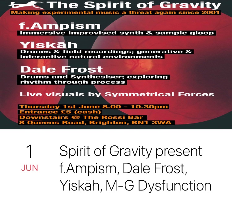 FMG/MGD (@fmgdysfunction) on Twitter photo Change of venue for the Brighton gig tomorrow - now happening at <a href="/rossi_bar/">TheRossiBar</a> with @musicbyfrost / Yiskah / f.Ampism
Thanks to <a href="/BasicCombustion/">Hardworking Families</a> <a href="/SpiritOfGravity/">Spirit of Gravity</a> for arranging. Change of venue for the Brighton gig tomorrow - now happening at <a href="/rossi_bar/">TheRossiBar</a> with @musicbyfrost / Yiskah / f.Ampism
Thanks to <a href="/BasicCombustion/">Hardworking Families</a> <a href="/SpiritOfGravity/">Spirit of Gravity</a> for arranging.